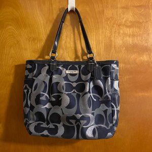 Coach Gallery Optic Metallic Signature Tote